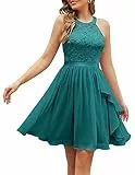 WedTrend Abendkleider Damen Elegant für Hochzeit Abendkleid Hochzeit Kleid Damen Kleider Damen Festlich Cocktailkleider Damen WT0213 PeacockGreen S