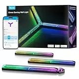 Govee LED Gaming Glide Wall Light, RGBIC Wandleuchte mit DIY Cyberpunk-Stil Formen und Farben, 60+ Szeneneffekte, Smart Light Kompatibel mit Matter und Alexa, Gaming Licht Deko, 3pcs und 1 Ecke
