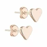 Liebeskind Berlin Ohrringe LJ-0500-E-08 Damen Ohrstecker Herz Edelstahl Silber, One Size (Roségold1)