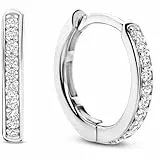 Damen-Creolen, Motiv: TI SENTO MILANO aus 925er Silber – Zirkonia, Sterling Silber Zirkon