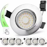 BOYIR LED Einbaustrahler Dimmbar LED Spots 230V 5W 4000K Neutralweiß 3 Stufig Dimmbar Einbauleuchten Decke 68-75mm Lochmaß Deckenspots Flach 30mm Schwenkbar Einbauspots für Wohnzimmer, 90Ra, 6er Set