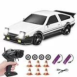 KUWUNG RC Drift Car, 1:24 Ferngesteuertes Auto mit Beleuchtung, 20km/h, 2,4 GHz, 4WD Rennauto Ferngesteuert, RC Ferngesteuertes Spielzeugauto für Erwachsene ab 6 Jahre älter
