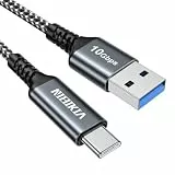 USB C Kabel 1M, QC 3.0 & USB C Ladekabel USB 3.2 Gen 2 [10Gbps] Datenübertragung Schnellladekabel USBC Kompatibel für Samsung Galaxy S25 S24, 17 16 15 Air Pro Max