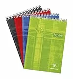 Clairefontaine 8152C Spiralblock DIN A4, kariert, 80 Blatt, ideal für Ihre Notizen, 1 Stück, farbig sortiert