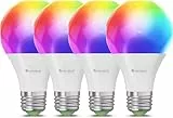 Nanoleaf Matter Essentials WLAN Glühbirnen E27, 4 smarte RGBW LED Lampen - 16 Mio. Farben, individuelle Zeitpläne, App- & Sprachsteuerung (kompatibel mit Alexa, Apple & Google Home), Deko & Gaming