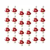 EXCEART 12MM Pilz Charms Anhänger Harz Pilz Schmuckanhänger Halloween Halskette Armband Anhänger für DIY Basteln Handwerk Ohrringe Schmuckherstellung Zubehör Rot 30 Stück