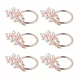 Amosfun Serviettenringe, Weihnachts-Serviettenringe, Strass-Rentier, Serviettenringe, Weihnachtsdekoration (Golden) 5.2 * 4cm rose gold