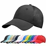 Baynetin Baseball Kappe Unisex Klassisch Verstellbar Atmungsaktive Sportlicher Sonnenschutz Basecap Atmungsaktive Masche Freizeit UV Baseballmütze (Schwarz)