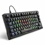 Sharkoon Skiller SGK25 RGB, Gaming Tastatur, 75% Layout, Hot Swap, Huano RED geschmierte Schalter, schwarz