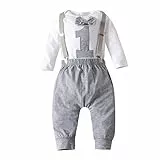 Haokaini Baby Erste Geburtstagskleidung Junge Fliege Strampler Bodysuit Kuchen Zerschlagen Outfits