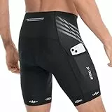 X-TIGER Radlerhose Herren mit 5D Gepolsterte,Fahrradhose Herren Atmungsaktive Schnelltrocknende Radhose Herren Kurz mit 3 Taschen