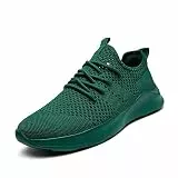 LANGFEUU Damen Turnschuhe Sneaker Schuhe Damen Sportschuhe Laufschuhe Tennisschuhe Outdoor Running Damen Walkingschuhe Straßenlaufschuhe rutschfest Atmungsaktiv Leichtgewichts Dunkelgrün 40