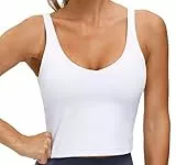 The Gym People Damen Sport-BH Longline Wirefree gepolstert mit mittlerer Unterstützung, Weiss/opulenter Garten, Klein