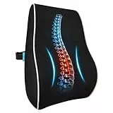 bonmedico Bürostuhlkissen, Zuhause, Büro, Auto, ergonomisches Lendenkissen, Memory Foam Lordosenstütze, Wellness, Schwarz (Standard)