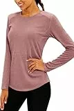 Gyabnw Sportshirt Damen Langarm Sport Tshirt Laufshirt Locker Oberteile Yoga Shirt Funktionsshirt Wandershirt Fitness