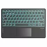 Inateck Tablet Tastatur mit Touchpad,KI-Funktion,Ultra Slim Tastatur für Windows, iPad OS, Android, iOS-Systeme,7-Farbiger Hintergrund Beleuchtung,Unterstützen Selbst Entwickelte App,QWERTZ,KB01104