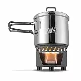 Esbit Trockenbrennstoffkochset - Outdoor Camping Kocher 585 ml mit Edelstahl Topf - klappbare Griffe - Campingkocher Set