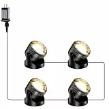 POPOSOAP Teichleuchten, 4-in-1 Warmweiß Unterwasser LED Strahler, IP68 Wasserdicht Landschaftsbeleuchtung, Tauchlichter für Teich, Garten, Terrasse, Brunnen, Pool & Wasserfall Deko