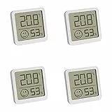 TFA Dostmann digitales Thermo-Hygrometer, 4er Set, 30.5053.02.04, Innentemperatur und Luftfeuchtigkeit, klein und handlich, zum Aufstellen oder Hängen, (L) 46 x (B) 13 (34) x (H) 43 mm, weiß