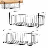 FIVMEN 2X Unterregal Hängekorb Metall Drahtkorb Metallkorb Regaleinhängekorb Aufbewahrungskorb Schrank Organizer für Küche Büro Speisekammer Bad Schrank, 40x25x15 cm