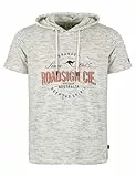 ROADSIGN australia Herren Sweatpullover melierter Kurzarm-Hoodie mit Frontprint, Sportiver Streetstyle beige, L