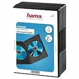 Hama DVD-Doppelhülle 5er-Pack (auch passend für CDs und Blu-Rays) mit Folie zum Einstecken des Covers, schwarz