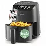 COSORI Heißluftfritteuse klein 2L, Mini-Airfryer für 1 Person, ideal für Camping, Reisen und Wohnmobile, schnell, kompakt, ohne Öl, energiesparend, Helles Schwarz, Dunkelgrau