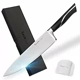 Wanbasion 20Cm Kochmesser Profi Messer, Küchenmesser Scharf Edelstahl Deutscher, Küchenmesser Profi Messer Premium mit Fingerschutz Gemüsemesser Fleischmesser Chef Knife