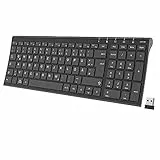 iClever Tastatur Kabellos, 2.4G Kabellose Tastatur Aluminium Slim Wireless Keyboard, Deutsches QWERTZ Layout, für Computer/Desktop/PC/Laptop/Oberfläsche/Smart TV und Windows 10/8/7/Vista/XP