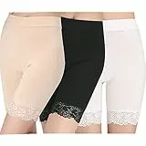 GEYIWSSXY Damen Unterhose Unter Rock Kurz Anti-Chafing Shorts Unterwäsche Sicherheit Lange Panty Hohe Taille Lace Leggings Kurze Tight mit Anti-Rutsch Spitzenrand