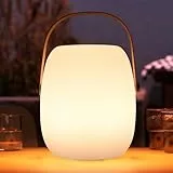 ZWOOS Tischlampe Kabellos, LED Akku Tischleuchte tragbare mit RGB Farbwechsel, Nachttischlampe Aufladbar mit Kerzenflackermodus, IP54 wasserdicht, mit Fernbedienung (Lampe)