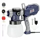 TurboVolt HVLP Farbsprühsystem, 1000ml/min Elektrische Lackierpistole - 1500ML Behälter, 3 Düsen & 2 Füllmethoden, Farbsprühpistole für Wandfarbe, Decken, Zäune, 2-IN-1 Griff