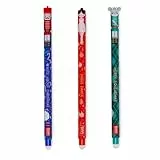 Legami - Set mit 3 löschbaren Gelstiften, Weihnachtsedition, Stifte mit thermosensitiver löschbarer Tinte, rot, blau, grün, löschbare Weihnachtsstifte, löschen ohne das Papier zu beschädigen