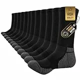 TANSTC Sneaker Socken Damen Herren 43-46 Atmungsaktiv Baumwolle Wandersocken Tennissocken Arbeitssocken Winter Wärme Sportsocken Laufsocken Dicke Herrensocken 35-38 39-42 43-46 47-50 Schwarz 6 Paar