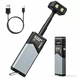 Orbecco Teleskopische Inspektionsleuchte, Wiederaufladbare LED Arbeitsleuchte mit 4 Modi & Rotem Warnlicht, Magnetisch für Autoreparatur Werkstatt, IP44 USB-C Akkuanzeige