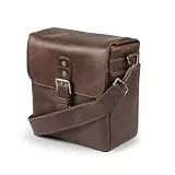 MegaGear MG1329 Torres Mini Kameratasche - Kuriertasche aus echtem Leder für Spiegellose, Sofortbild- und DSLR Kameras, Braun