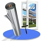 Gufoltie Fensterfolie, Sichtschutz, einseitig, klar, hitzereflektierend, UV-Fenstertönung, Spiegelfolie für Glasfenster, Sonnenschutz, nicht im Haus, Büro, Silber, 118 x 200 cm