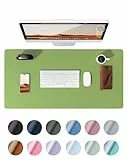 YSAGi Schreibtischunterlage 80x40cm, Premium Leder Mauspad XXL, Rutschfeste Tischunterlage Schreibunterlage, Multifunktionales Office Mousepad Schreibtisch Zubehör für Büro & Homeoffice (Blattgrün)