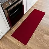 Ottomanson Ottohome-Kollektion Teppichläufer mit Gummirückseite und einfarbigem Design, 67 cm x 183 cm, Rot