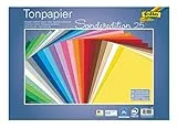 folia 67/25 99 - Tonpapier Mix, ca. 50 x 70 cm, 130 g/m², 25 Blatt sortiert in 25 Farben, zum Basteln und kreativen Gestalten von Karten, Fensterbildern und für Scrapbooking