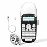Vixic LT12 Beschriftungsgerät Handgerät mit Akku, Tragbares Etikettendrucker mit QWERTY Tastatur, Bluetooth Etikettiergerät für Heim und Büro (Weiß)