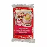 FunCakes Rollfondant Feuerrot: Einfach zu verwenden, glatt, flexibel, weich und biegsam, perfekt zum Dekorieren von Kuchen, halal, koscher und glutenfrei, 250 g