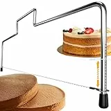 4smile Tortenschneider - Edelstahl Tortenbodenschneider 32 cm, Tortensäge-Draht höhenverstellbar - Einfach anwendbarer Kuchenschneider für gleichmäßige Tortenschichten