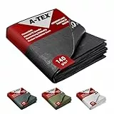 A-TEX® Abdeckplane 140 g/m² (Schwarz, 3 x 3 m) | Verschiedene Stärken, Größen und Farben wählbar | Plane mit Ösen | Gewebeplane Gartenplane Zelt Holzplane | wasserdicht | reißfest | UV-stabilisiert