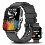 ASWEE Smartwatch mit Anrufannahme/Anrufannahme, 1,85 Zoll Smartwatch Herren Damen 100+ Sport Smart Watch mit Schrittzähler/Schlaf/Herzfrequenzmesser, wasserdicht IP68 Fitness Tracker iOS Android