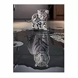 Pracht Creatives Hobby Diamond Painting Set, Bild mit Motiv Katze mit Tiger und Zubehör, Bastelset zum Malen mit Glitzersteinchen, für Kinder ab 5 Jahren