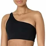 Amazon Essentials Damen Active FormFlex Buttery Soft Sport-BH mit One-Shoulder-Träger und Riemchenrücken, für leichten Halt, Schwarz, M
