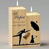 PRSTENLY Papa Geschenk, Herzform Kerzenständer Geschenke für Papa Geburtstag Vatertag Weihnachten, Vatertagsgeschenk Geburtstagsgeschenk für Vater