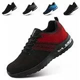 Hitmars Sportschuhe Herren Turnschuhe Laufschuhe Damen Running Sneaker Sport Schuhe Straßenlaufschuhe Luftkissen Atmungsaktiv Gym Tennis Rot EU 42