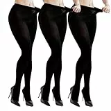Fiohiros 3 Paare Strumpfhosen Damen 60 Den, Strumpfhosen Damen Schwarz Dicke Damenstrumpfhose (DE/NL/SE/PL, Alphanumerisch, XL, XXL, Regular, Regular, Schwarz)